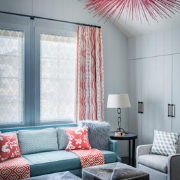 Montana Mountain Retreat Playroom with a Custom Jean De Merry Chandelier