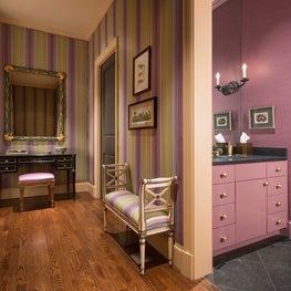 A dramatic purple Powder Room for Entertaining