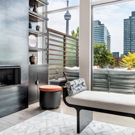 Toronto Penthouse Living Room with view of Terrace