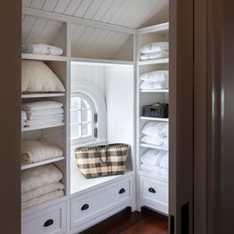 Buzzards Bay Residence, Walk-in Linen Closet, Window Seat, Built-in