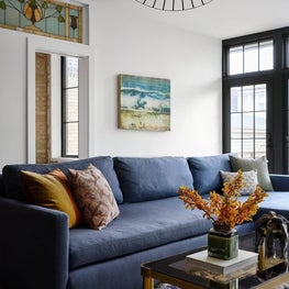 Family Room Sofa and Cozy Rug