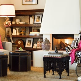 Spanish Style Den & Fireplace