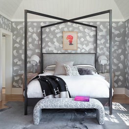 Southampton Residence, Master Bedroom Featuring Custom Canopy Bed