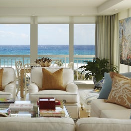 Palm Beach Ocean View Apartment Living Room 2 - Annie Santulli Interior Design