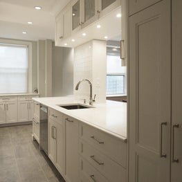 Contemporary Prewar Apt, Custom Open Kitchen/Cabinetry with Island