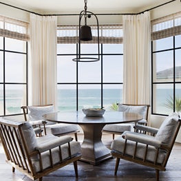 Overlooking the ocean is this great casual dining area.