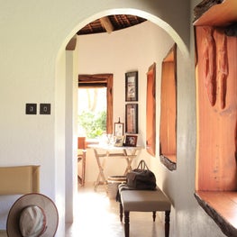 Organic hallway in whites and natural colors