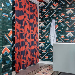 Portfolio: Dark Bathroom with Several Patterns