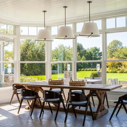 Hamptons Residence, Breakfast / Dining Room w/ pendant lighting