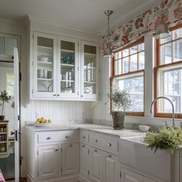 Lake Michigan Cottage: View from renovated kitchen into new "sand room".