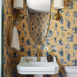 Wallpapered Powder Room