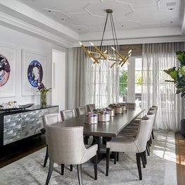 Transitional dining room with elegant design details