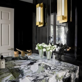 A jewel box powder bath that brings the drama