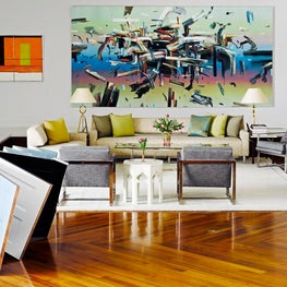 Art filled Living Room