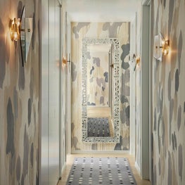 Tribeca Residence, Hallway Featuring Custom Hand-Painted Wall Covering 