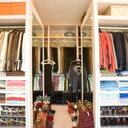 Peninsula hanging in a large dressing room