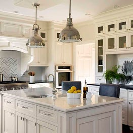 Kitchen with Island Dining & Custom Built-In's, Shaker Cabinetry