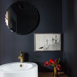 Dark Powder Room Detail