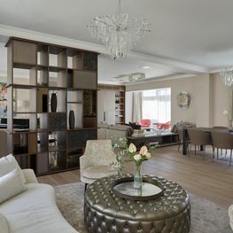 Kensington Townhouse Exterior Ground Floor Open Lounge and Dining Area