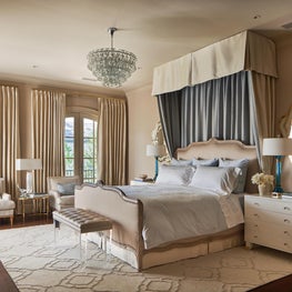 A serene master bedroom in Dallas, TX.