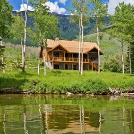 Mountain West Retreat: View from across the Lake.