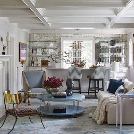 White Traditional Living Room