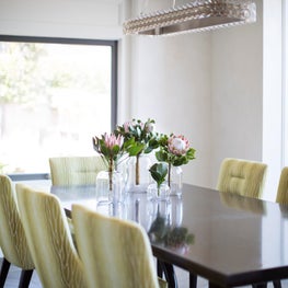 Family Home with a View-Vignette of Dining Table Flowers