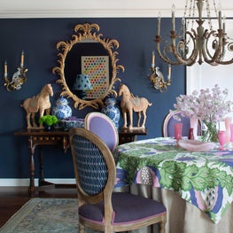 Nadia's Dining Room Navy and Purple
