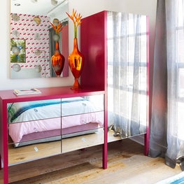Santa Monica Loft, Guest Bedroom Featuring Custom Cabinet