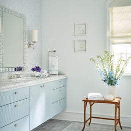 Master Bath Featuring Ice Blue Cabinets