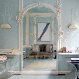 Traditional Home Holiday House Powder Room