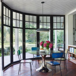 Portfolio: Short Hills Shingle Style Residence, Eat-in Kitchen with Removable Glass Doors