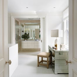 Portfolio: West Side Apartment, White Dressing Room, Bathroom, Vanity