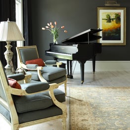Marietta Residence Music & Sitting Area with Charcoal walls
