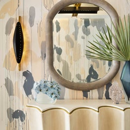 Tribeca Residence, Entry Featuring Custom Hand-Painted Wall Covering