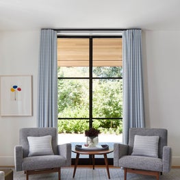 Marin County Family Home Library with a pair of Ralph Pucci Lounge Chairs