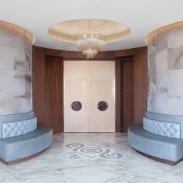 Cosmopolitan of Las Vegas - Foyer with pony hair panels & marble tile inlay