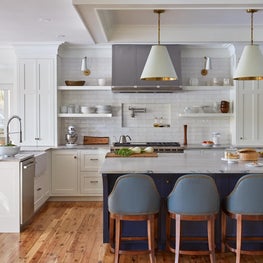 Camden Blue and White Kitchen with Open Shelving