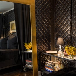 Lake Shore Drive Residence No. 2 Master Bedroom Detail with a Donghia Mirror.