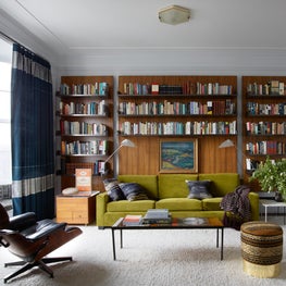 Portfolio: Central Park Apartment, Open Shelving, Library, Media Room, Modern Office