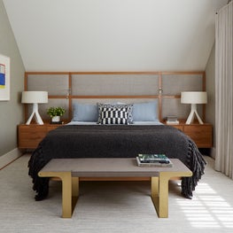 Marin County Family Home Master Bedroom with an integrated Headboard