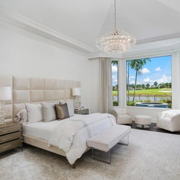Expansive Decadent Waterfront - golf course view, bedroom, headboard, side tables