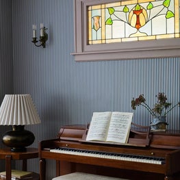 Wallpaper with Painted Trim by Piano