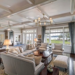 New England Shingle Style Residence Living Room