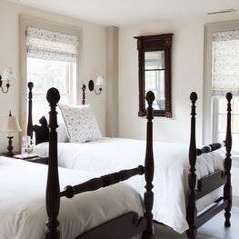 Upstate NY farmhouse, guest bedroom with twin beds.