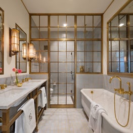 1940s Inspired Bronze Master Bathroom 