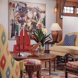 The art was the focus and the furniture complimented the art.