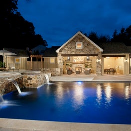 Dramatic Farmhouse Poolhouse