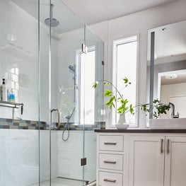 Cool On The Hill San Francisco Bathroom with Glass Enclosure