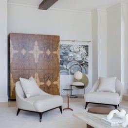 Portfolio: Sophisticated Pebble Beach Living Room with Art